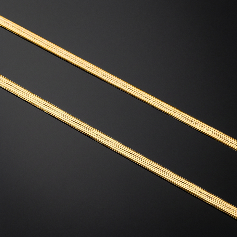 2mm Herringbone Chain in Gold 2mm Herringbone Chain in Gold