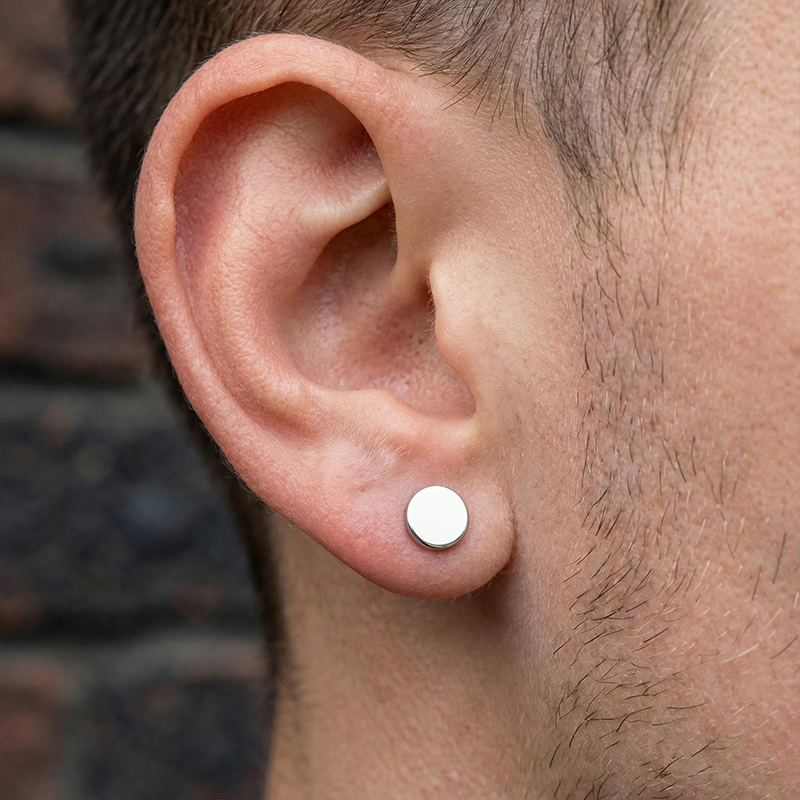  Round Stainless Steel Stud Earrings