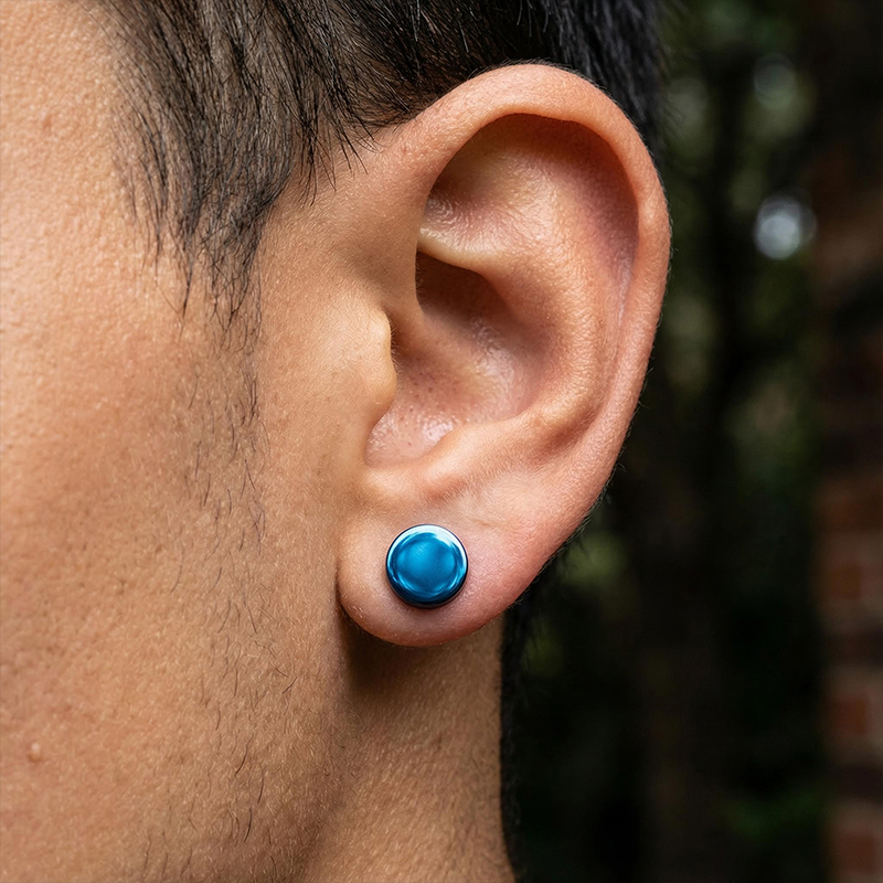  Round Stainless Steel Stud Earrings