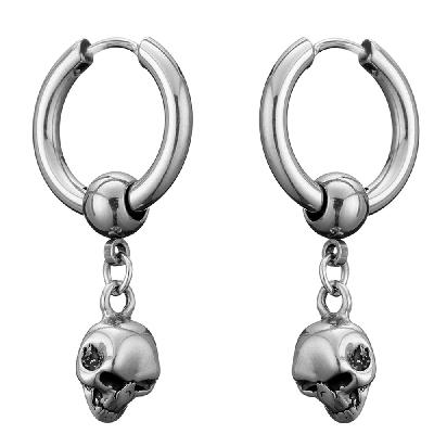  Skull Dangle Huggie Earrings