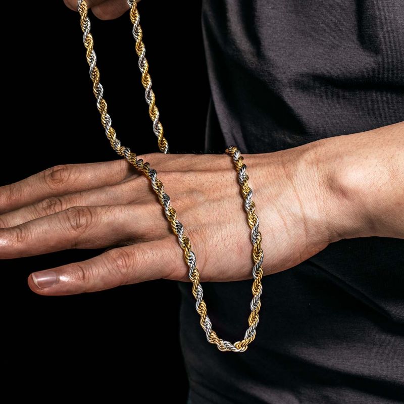 5mm Gold & Silver Two-Tone Rope Chain