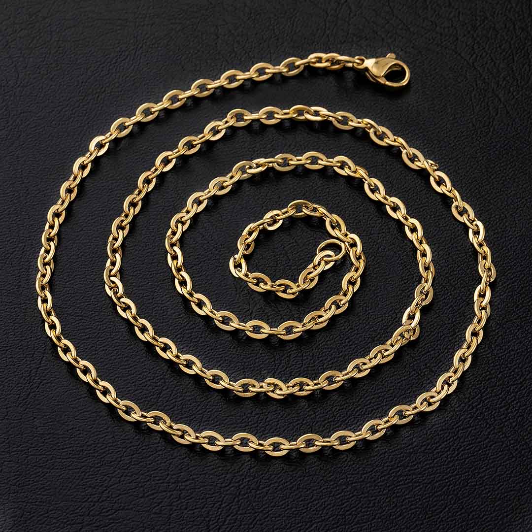 3mm Rolo Chain in Gold