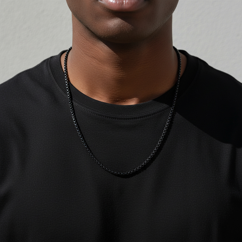 5mm Round Box Chain in Black Gold