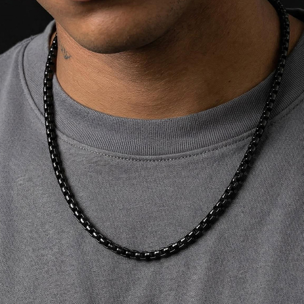 5mm Round Box Chain in Black Gold