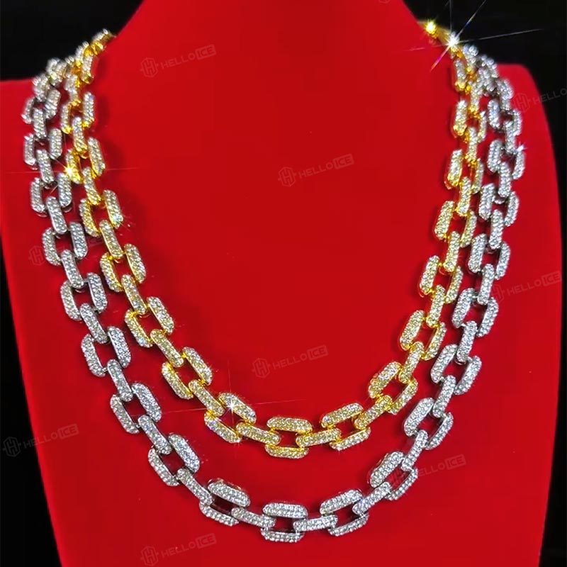 12mm Iced Rectangle Chain