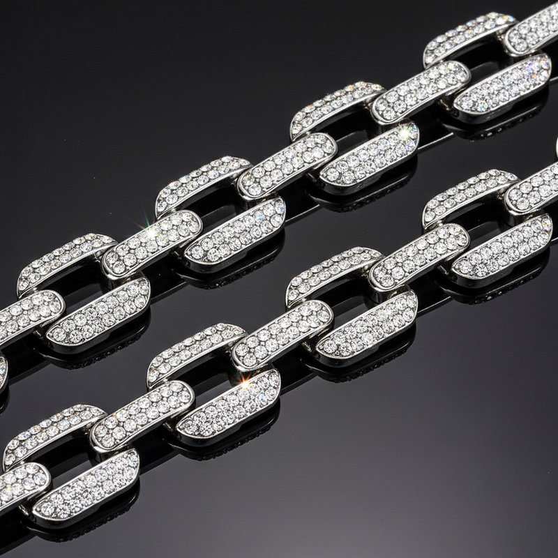 12mm Iced Rectangle Chain