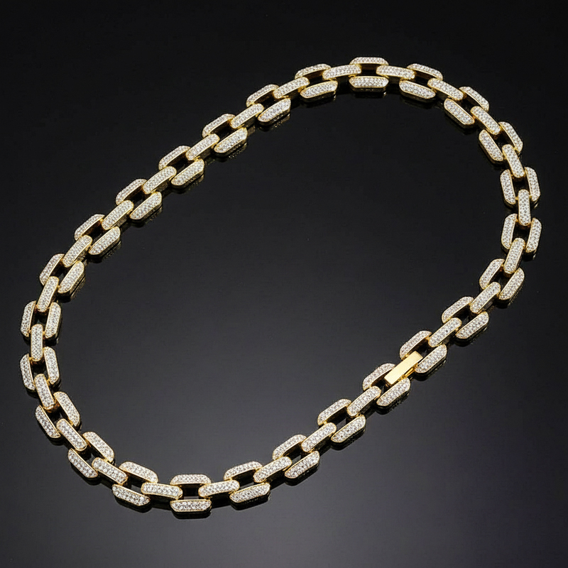 12mm Iced Rectangle Chain