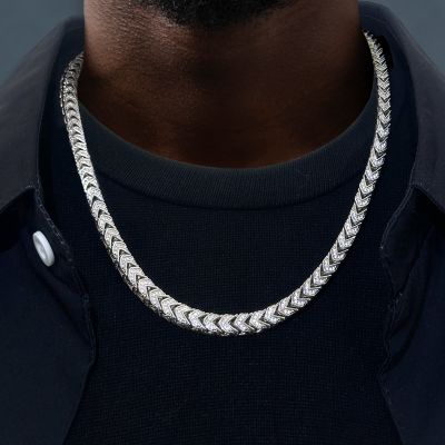 6mm Iced 4-sided V-shape Chain