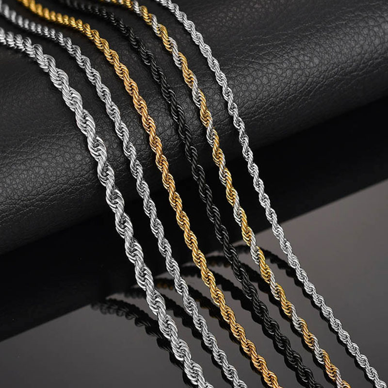 4mm Rope Chain in Black Gold