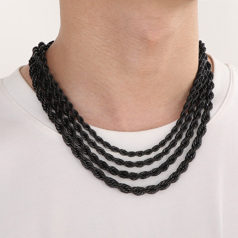 4mm Rope Chain in Black Gold