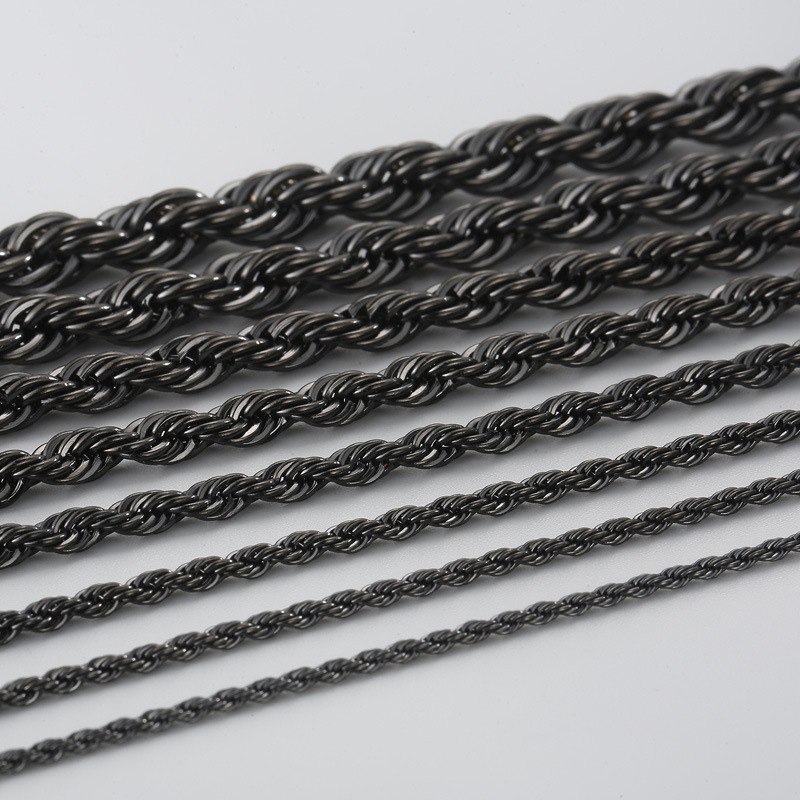 4mm Rope Chain in Black Gold