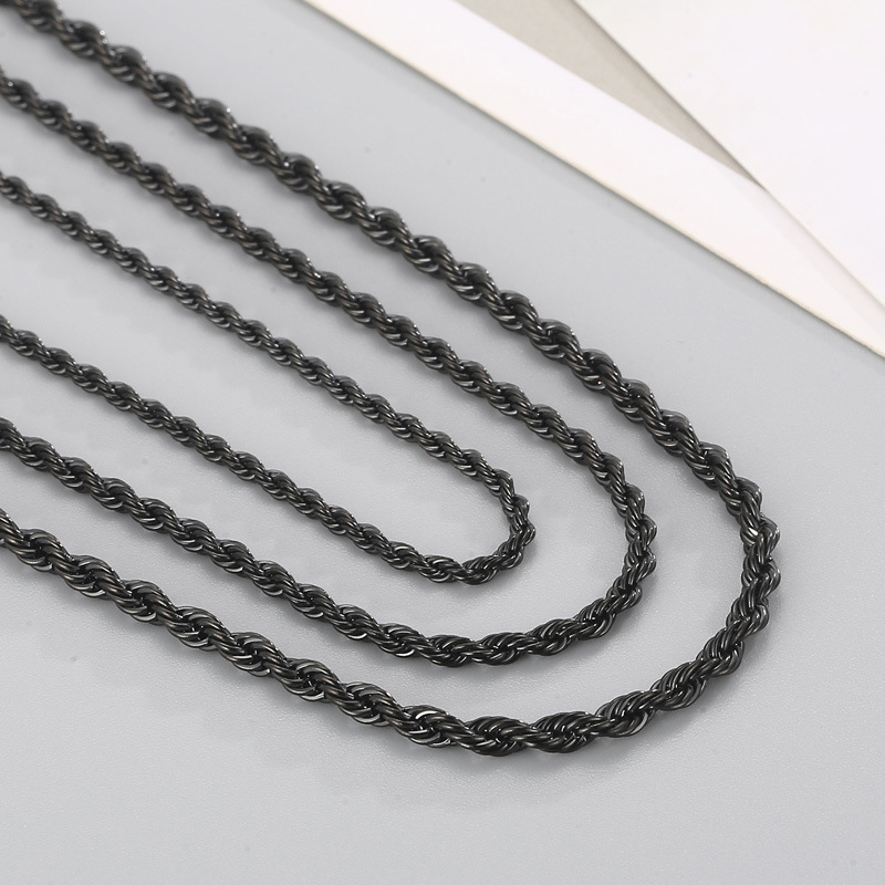 4mm Rope Chain in Black Gold