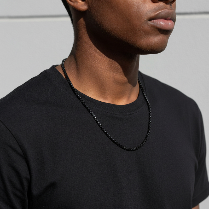 4mm Rope Chain in Black Gold