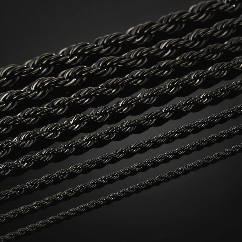 4mm Rope Chain in Black Gold 4mm Rope Chain in Black Gold