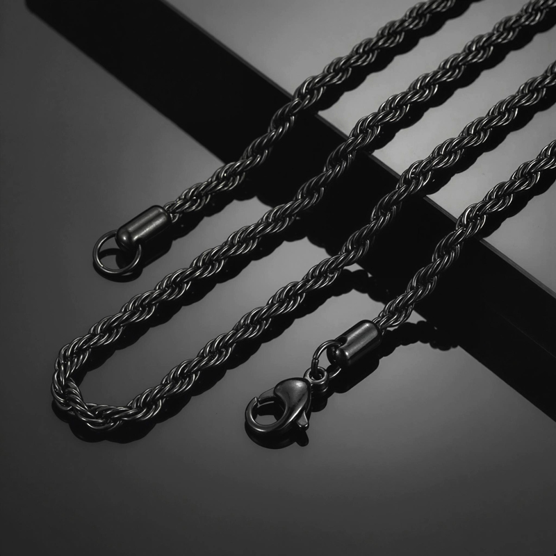 4mm Rope Chain in Black Gold 4mm Rope Chain in Black Gold