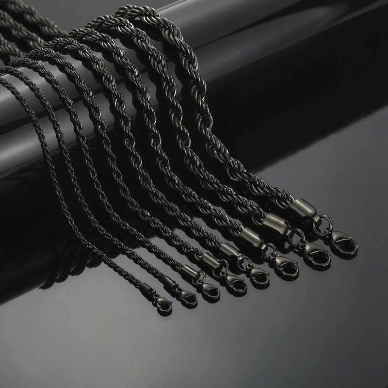 4mm Rope Chain in Black Gold 4mm Rope Chain in Black Gold