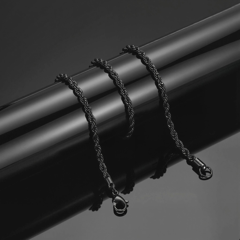 4mm Rope Chain in Black Gold 4mm Rope Chain in Black Gold