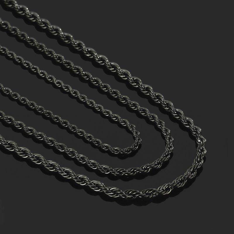 4mm Rope Chain in Black Gold 4mm Rope Chain in Black Gold