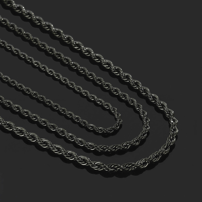 4mm Rope Chain in Black Gold
