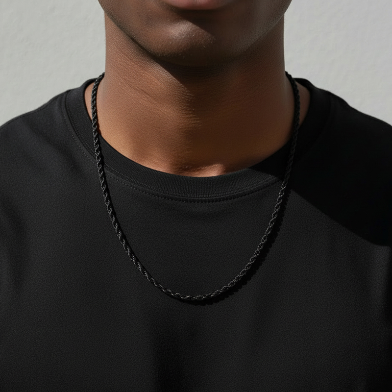 4mm Rope Chain in Black Gold 4mm Rope Chain in Black Gold