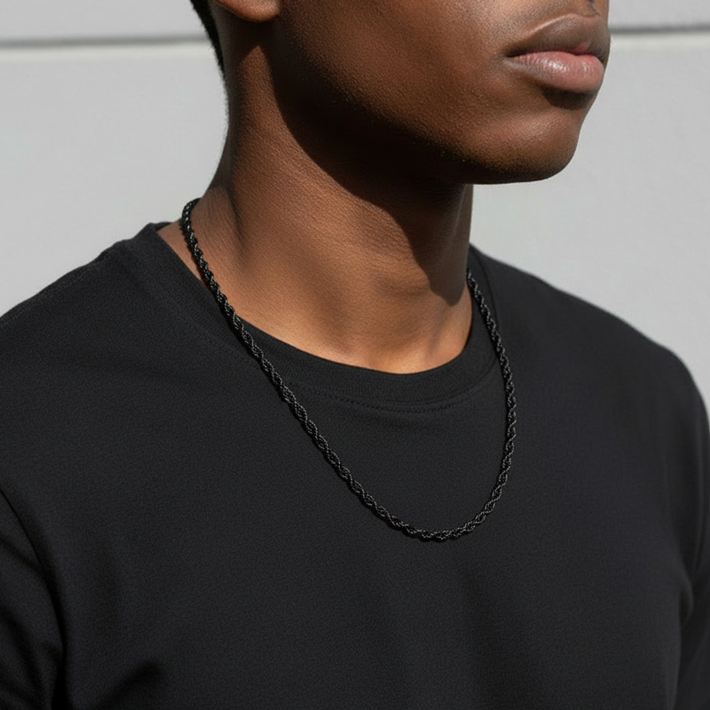 4mm Rope Chain in Black Gold 4mm Rope Chain in Black Gold