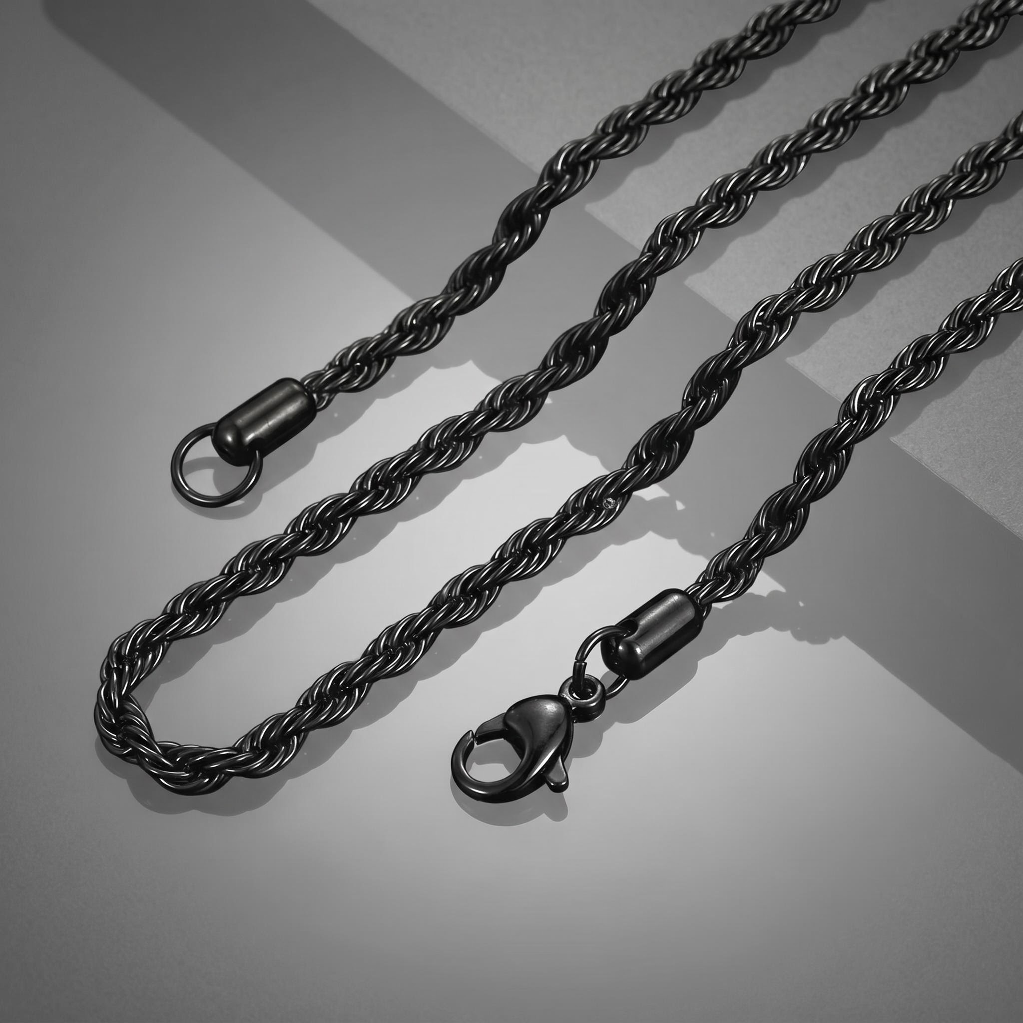 4mm Rope Chain in Black Gold