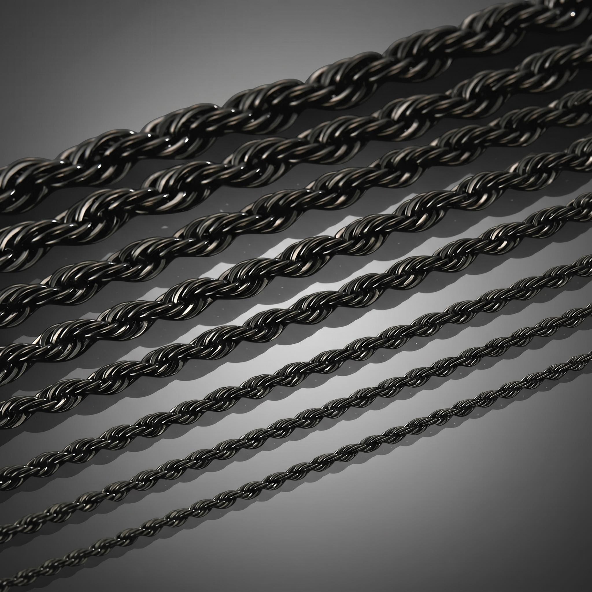 4mm Rope Chain in Black Gold