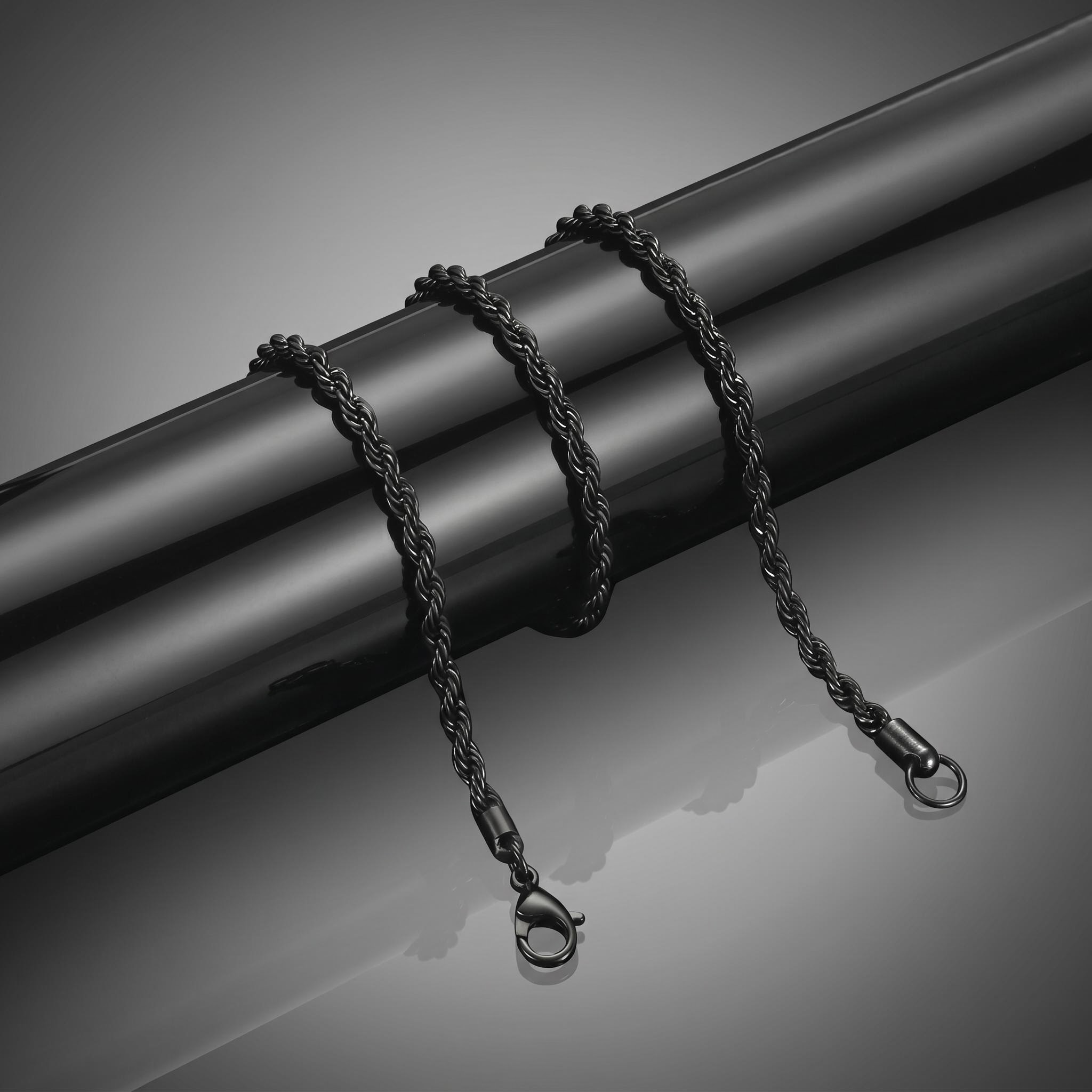 4mm Rope Chain in Black Gold
