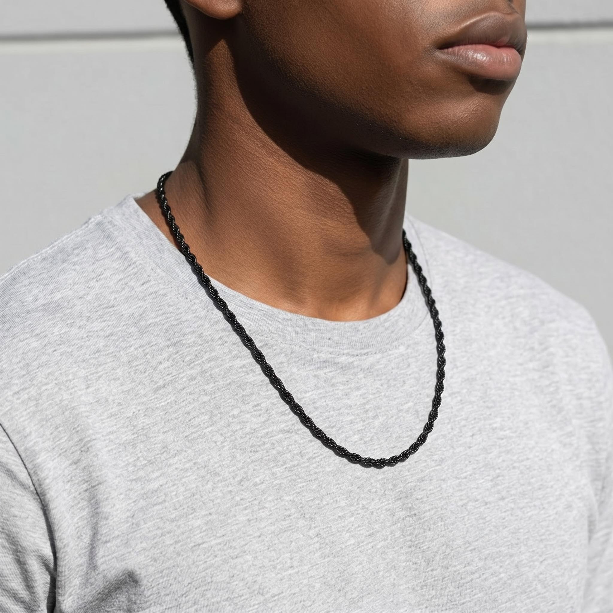 4mm Rope Chain in Black Gold