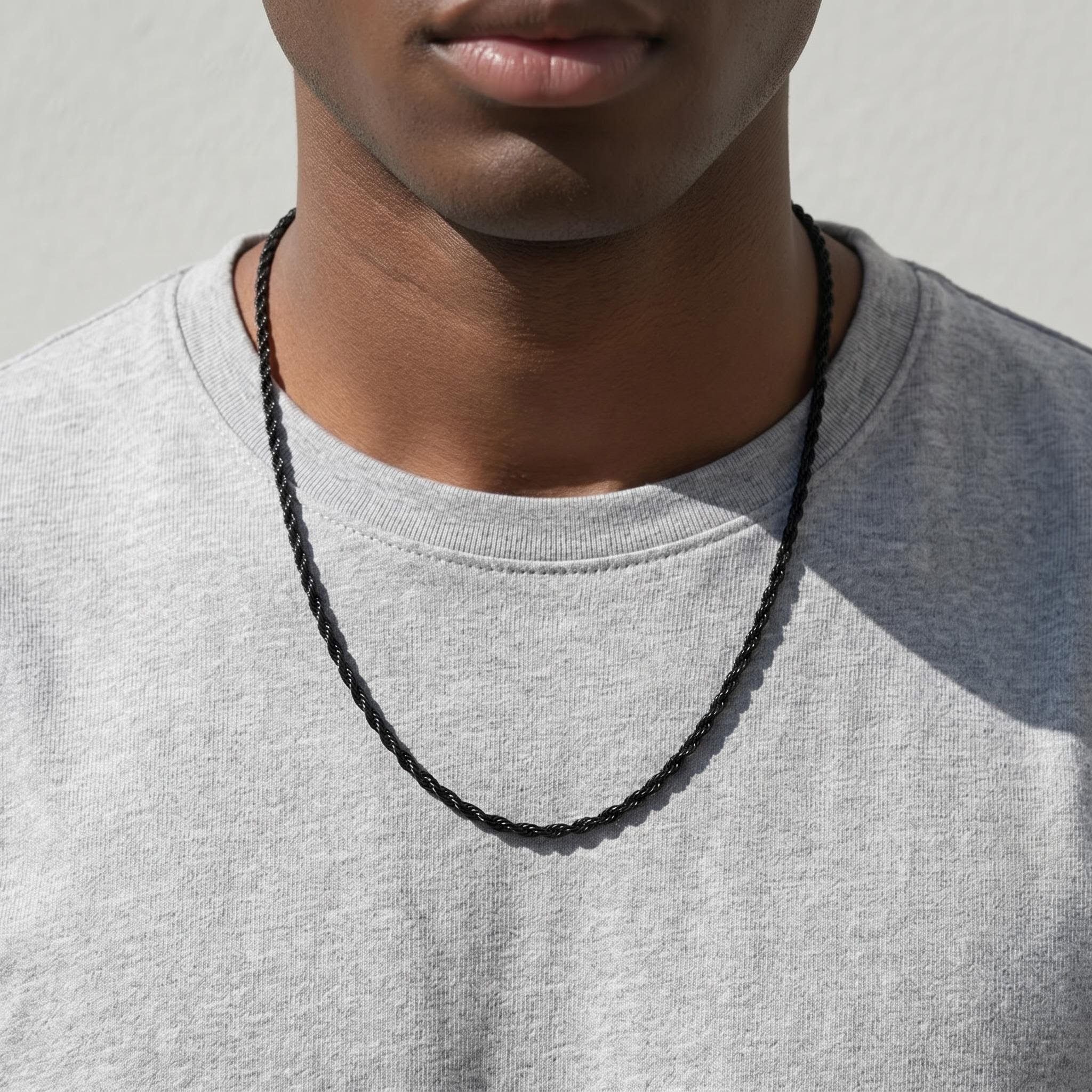 4mm Rope Chain in Black Gold