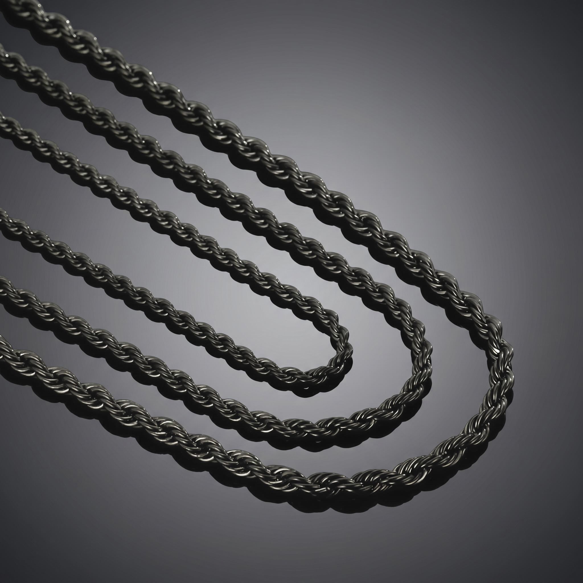 4mm Rope Chain in Black Gold