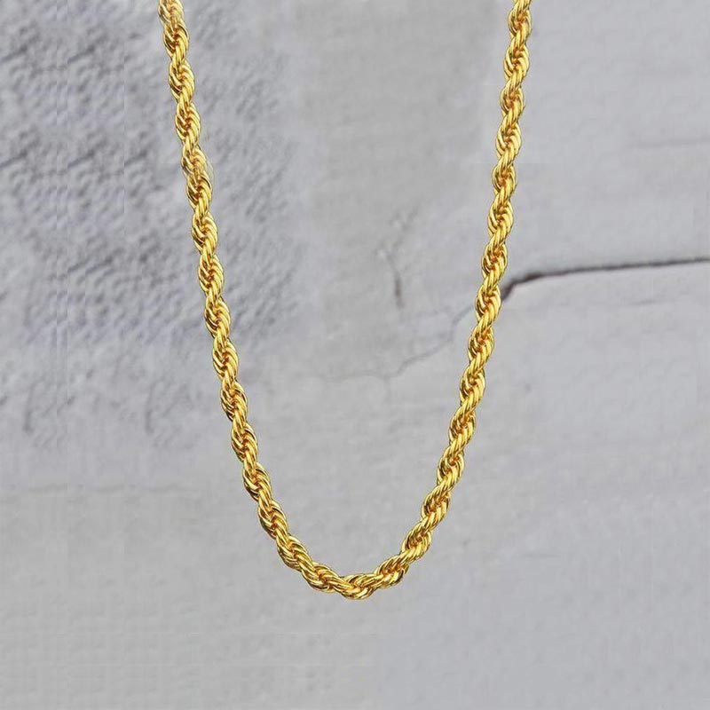 5mm 18K Gold Finish Rope Chain
