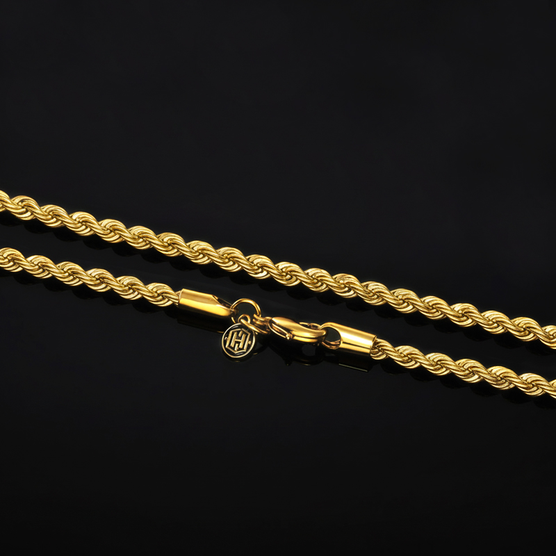5mm 18K Gold Finish Rope Chain