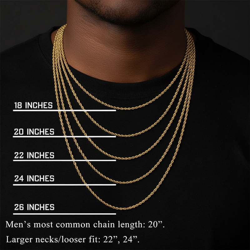 5mm 18K Gold Finish Rope Chain