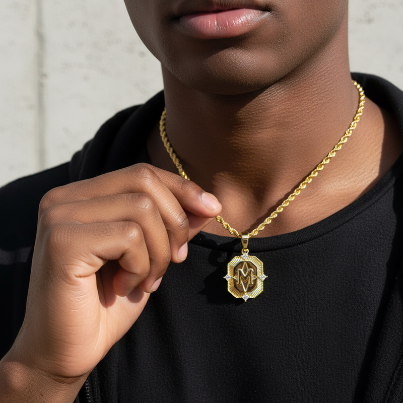 Iced Gold A-Z Initial Letter Pendant Iced Gold A-Z Initial Letter Pendant