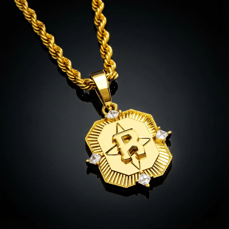 Iced Gold A-Z Initial Letter Pendant Iced Gold A-Z Initial Letter Pendant