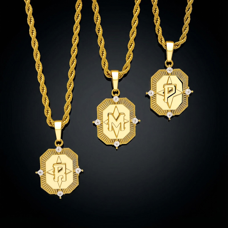 Iced Gold A-Z Initial Letter Pendant Iced Gold A-Z Initial Letter Pendant