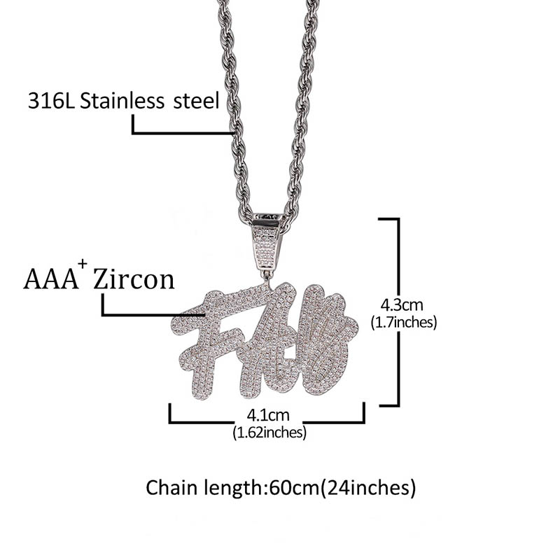 Custom Cursive Name Necklace in White Gold