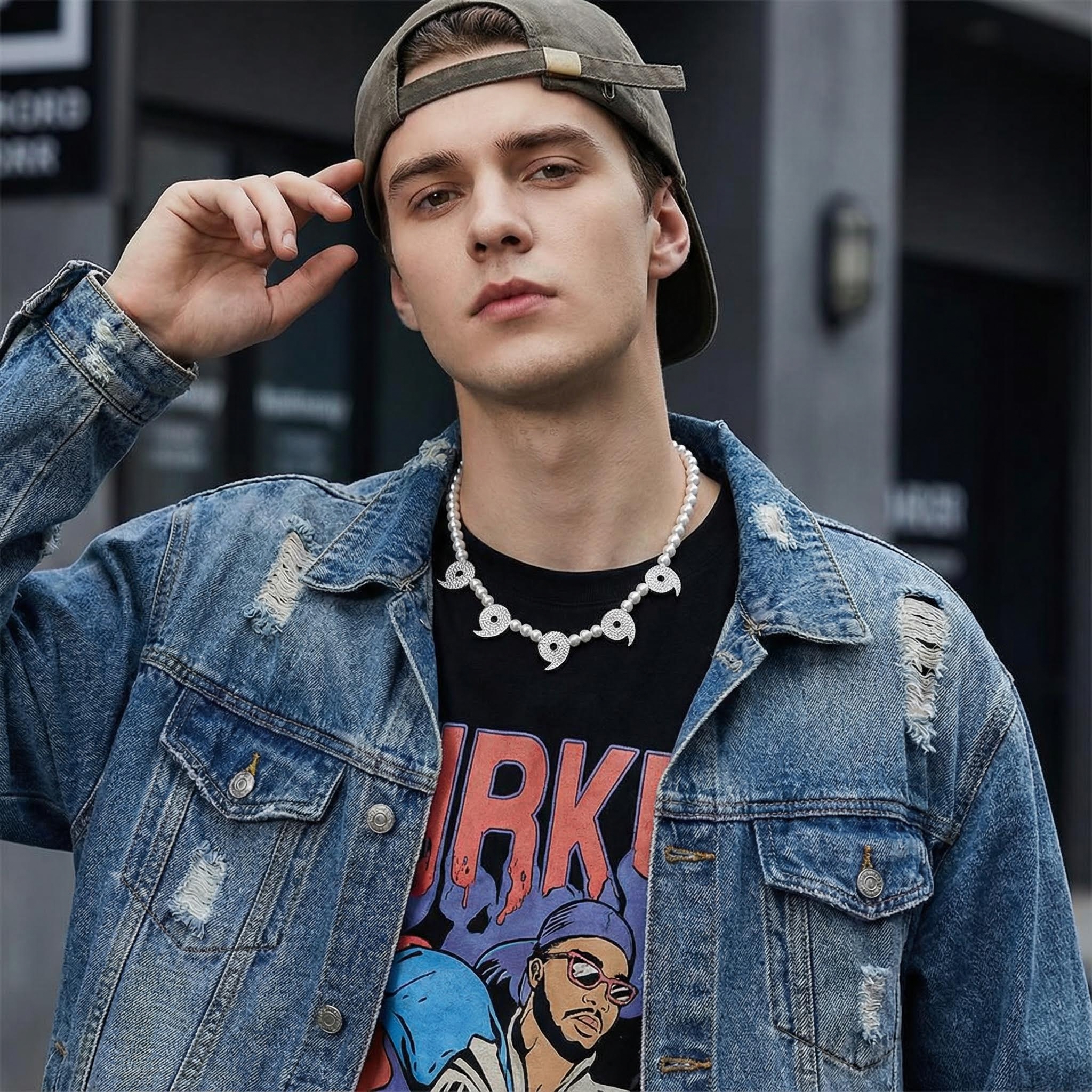 Iced Power of Six Paths Pearl Necklace