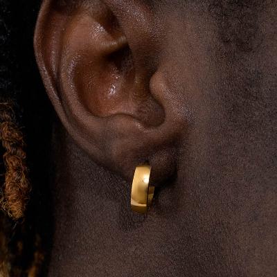 Stainless Steel Hoop Earrings in Gold