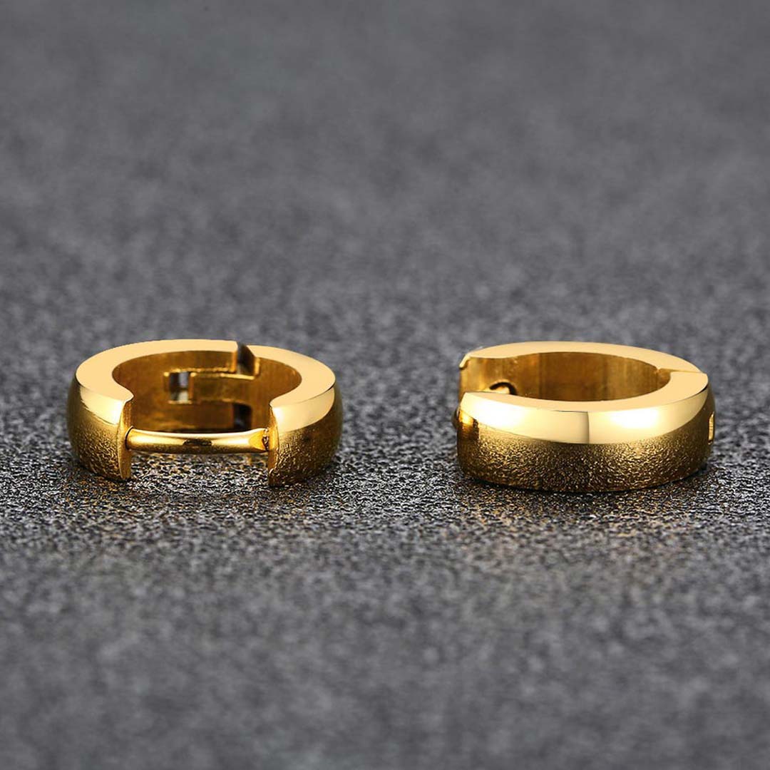 Stainless Steel Hoop Earrings in Gold