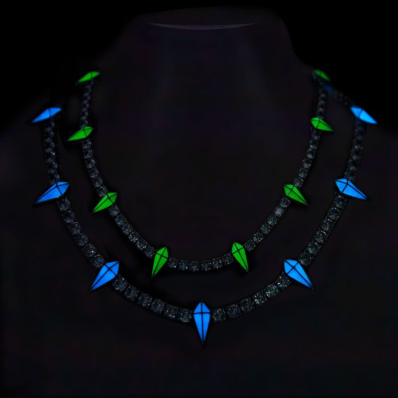 Green/Blue Enamel Fight Tooth and Claw Tennis Chain