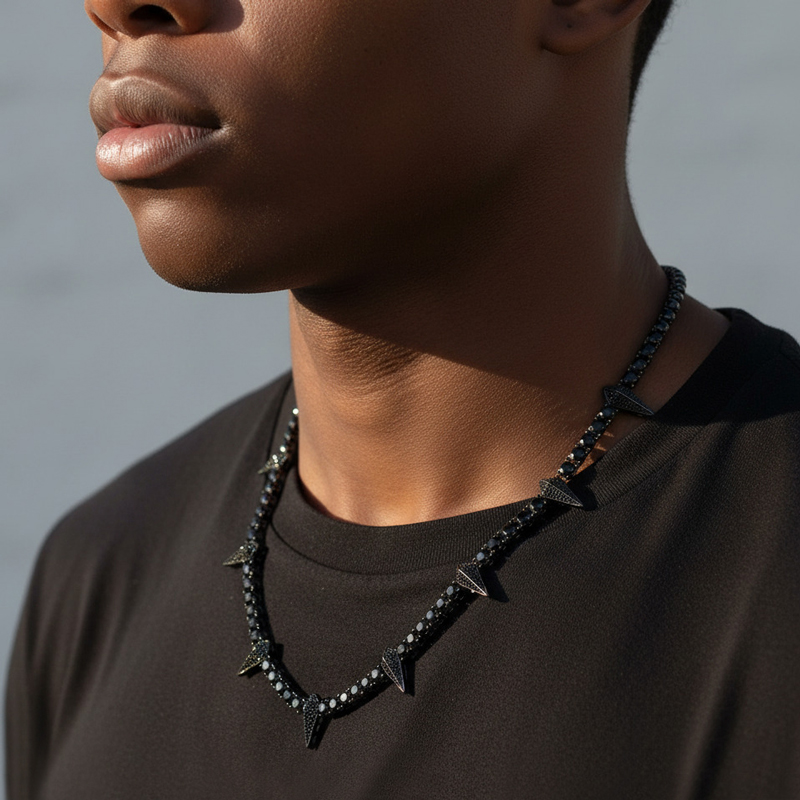 5mm Fight Tooth and Claw Tennis Chain in Black Gold