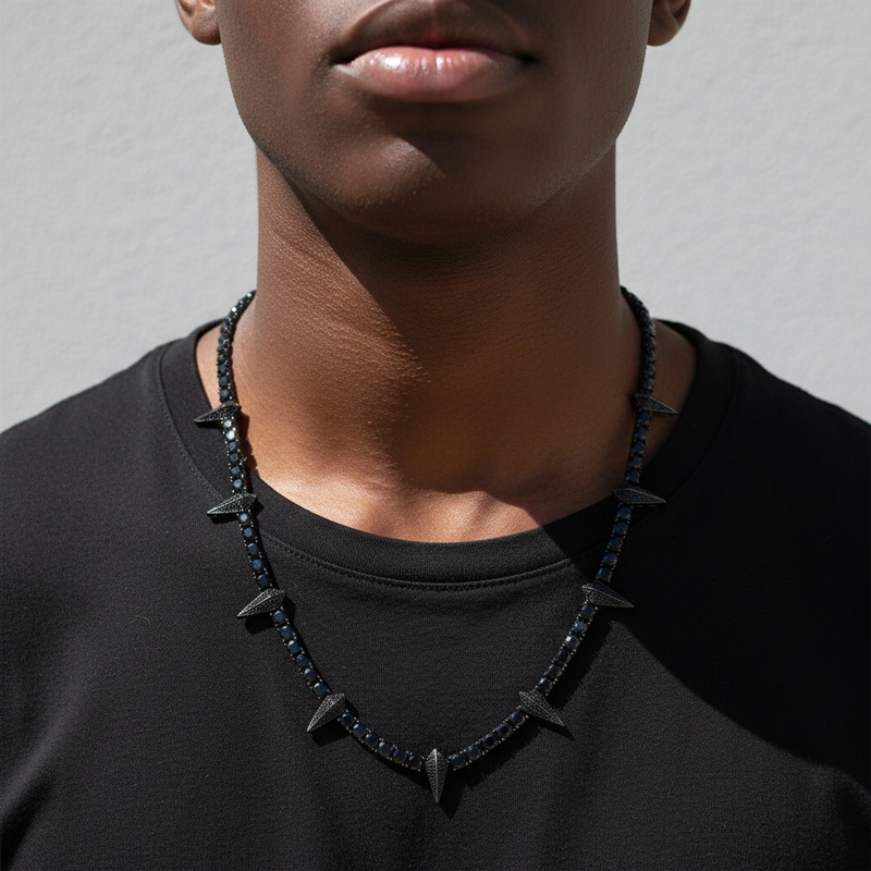 5mm Fight Tooth and Claw Tennis Chain in Black Gold