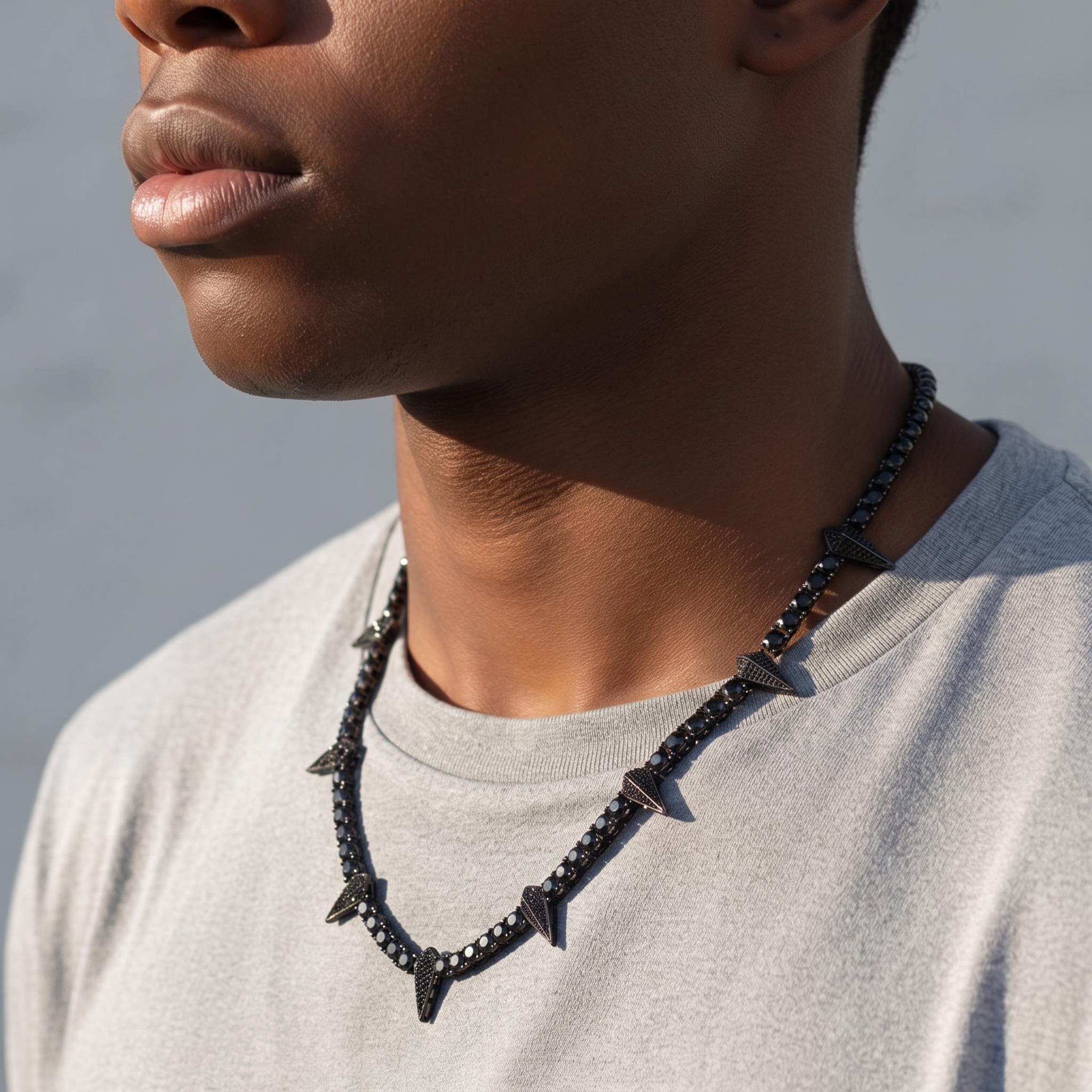 5mm Fight Tooth and Claw Tennis Chain in Black Gold 5mm Fight Tooth and Claw Tennis Chain in Black Gold