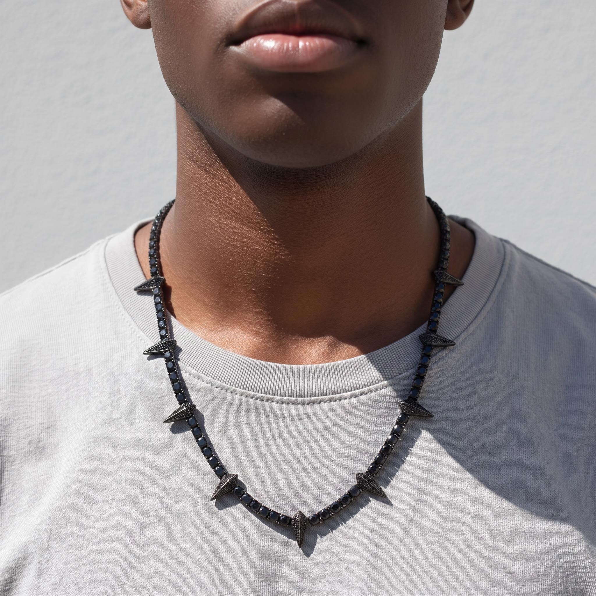 5mm Fight Tooth and Claw Tennis Chain in Black Gold 5mm Fight Tooth and Claw Tennis Chain in Black Gold