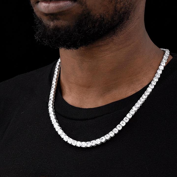 6mm Tennis Necklace in White Gold 6mm Tennis Necklace in White Gold