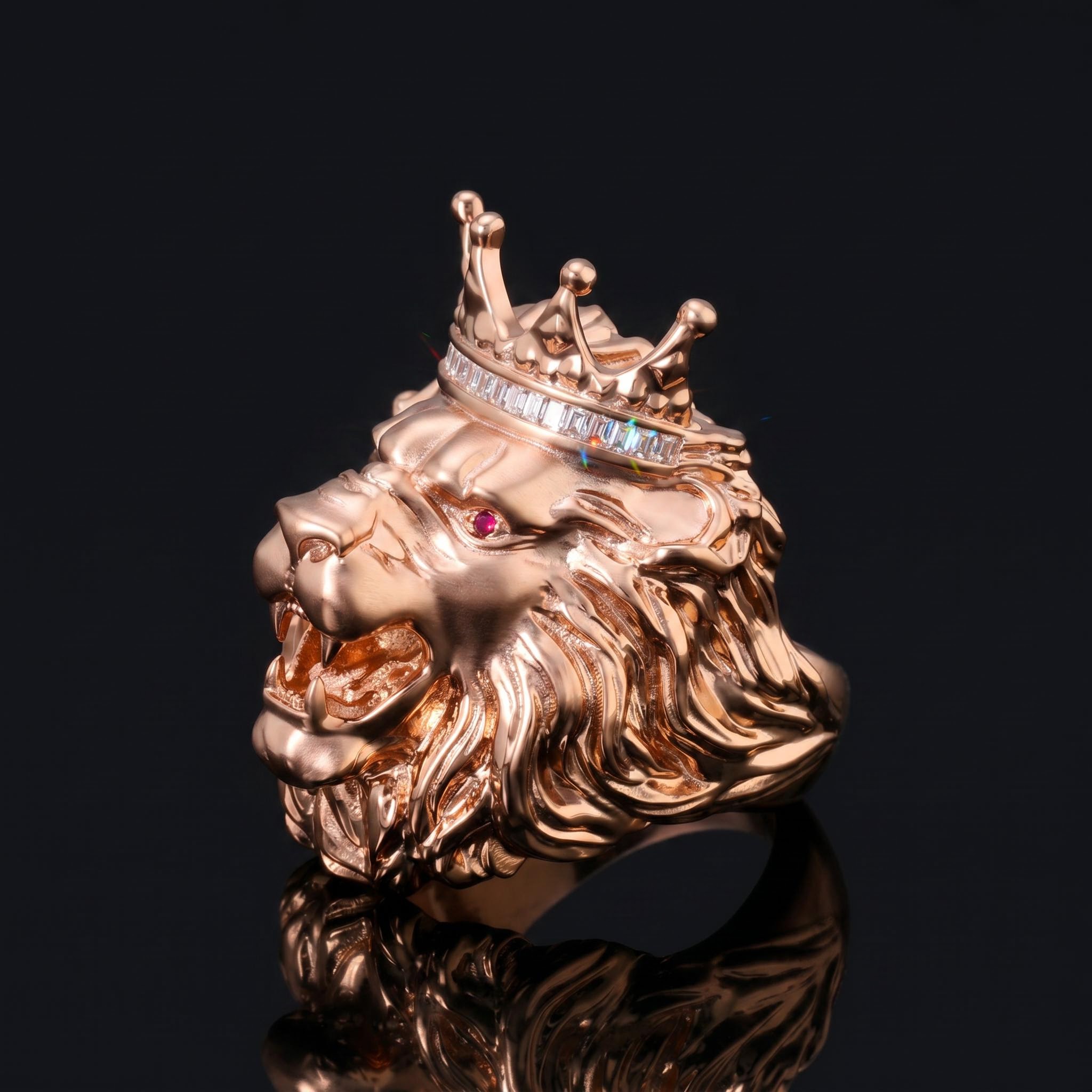 King Crown Lion Ring