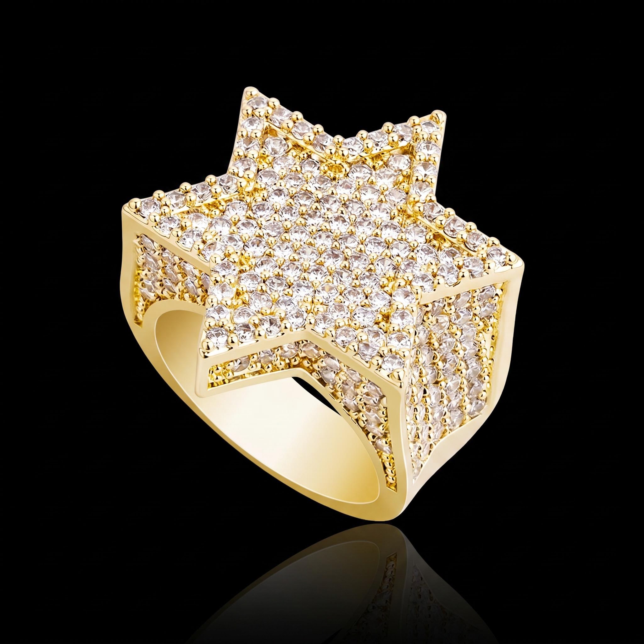 Iced Star of David Ring in Gold Iced Star of David Ring in Gold