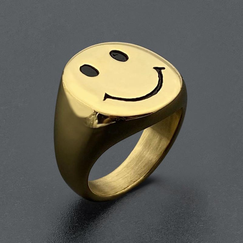 Smile Face Titanium Steel Ring